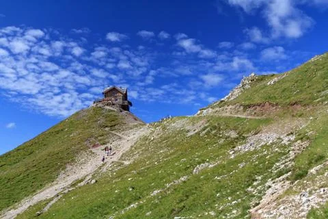 Hut on Dolomites Stock Photos