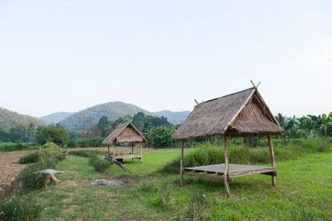 Hut in the fields Stock Photos