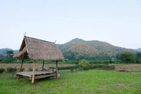 Hut in the fields Stock Photos