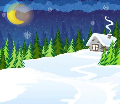 Hut in the forest Stock Illustration