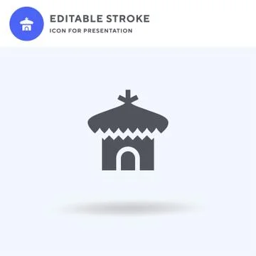 Hut icon vector, filled flat sign, solid pictogram isolated on white, logo Stock Illustration