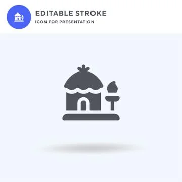 Hut icon vector, filled flat sign, solid pictogram isolated on white, logo Illustrazione stock