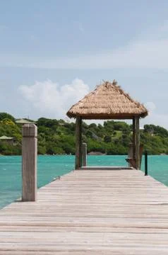 Hut on jetty Stock Photos