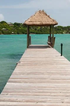 Hut on jetty Stock Photos