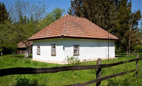 Hut in meadow Stock Photos