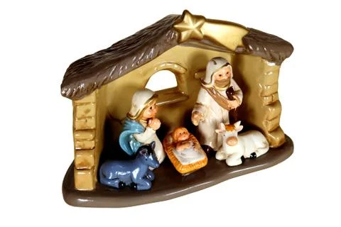 Hut nativity scene Stock Photos