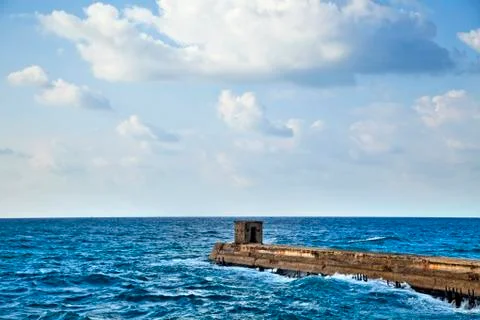 Hut on the pier Stock Photos