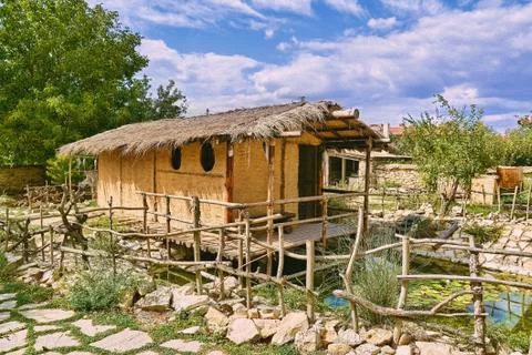 Hut with Pond Stock Photos