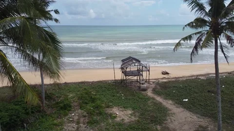 Hut on the sandy beach Stock-Footage 146272329