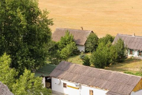 Huts among the trees. Foto stock
