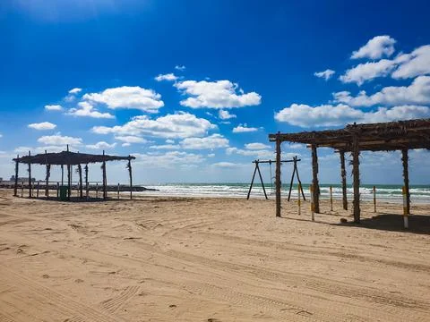 Huts on the beach Stock Photos