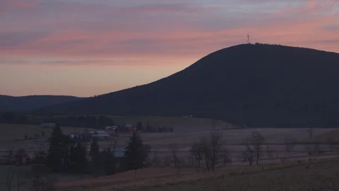 Huts in the farm at sunset Stock-Footage 103817121