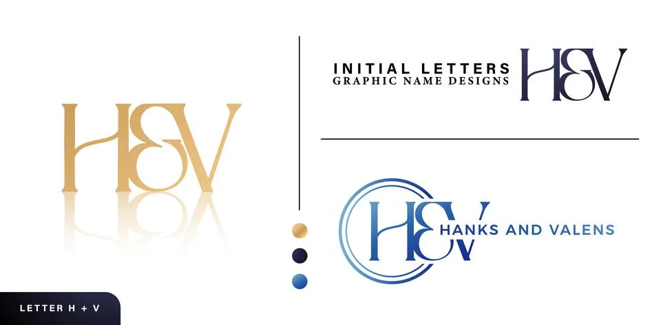 H&amp;V Monogram Letter Stock Illustration