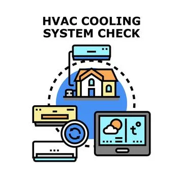Hvac cooling system checking for residential climate control Stock Illustration