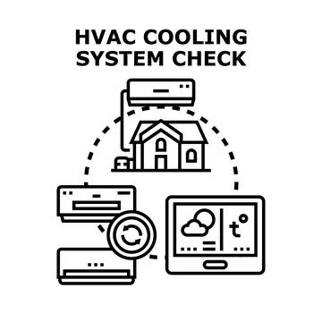 Hvac cooling system checking for residential climate control Ilustración de archivo