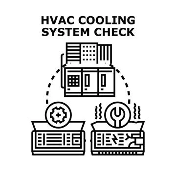 Hvac cooling system checking vector illustration concept Stock Illustration