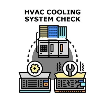 Hvac cooling system checking vector illustration concept Ilustración de archivo