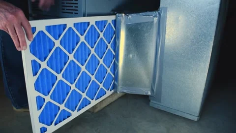 HVAC Filter Installation Stock Footage