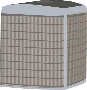 HVAC heating and air conditioning residential unit illustration isolated. Stock Illustration