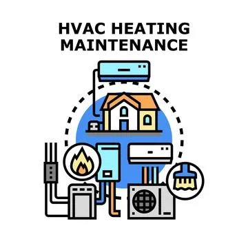 Hvac heating ventilation air conditioning maintenance concept Stock Illustration