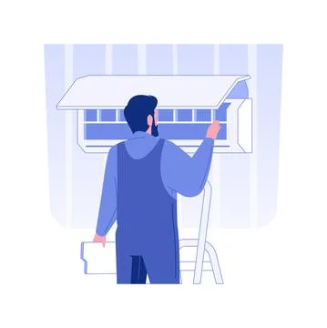 HVAC inspection isolated concept vector illustration. Stock Illustration