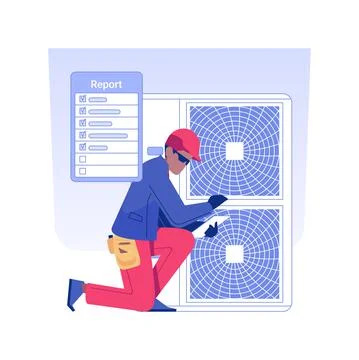 HVAC inspection isolated concept vector illustration. Ilustración de archivo