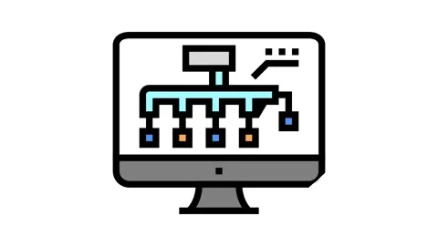 Hvac layout design color icon animation Stockbeeldmateriaal 165061853