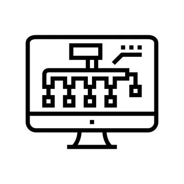 Hvac layout design line icon vector illustration Stock Illustration