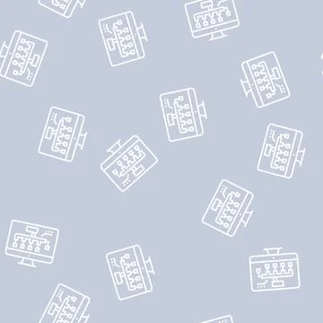 Hvac layout design line seamless pattern Illustrazione stock