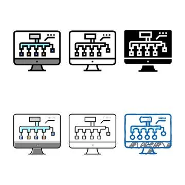 Hvac layout stylized design color icon vector Illustrazione stock
