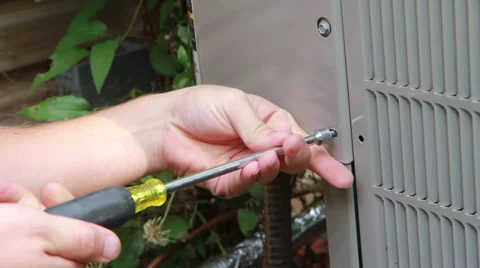 HVAC Panel Tightened Video stock 32928865