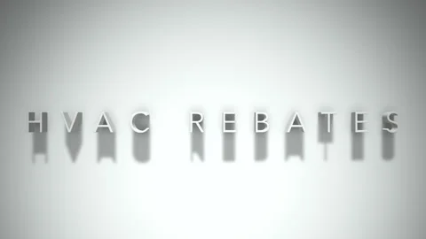 Hvac rebates 3D title animation with shadows on a white background Stock Footage 297857250