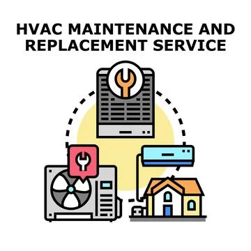 Hvac services concept for home temperature control Stock Illustration