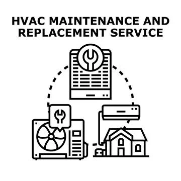 Hvac services concept for home temperature control Stock Illustration