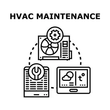 Hvac services maintaining climate control systems concept Stock Illustration