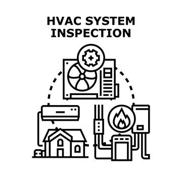 Hvac system inspection concept for climate control Stock Illustration