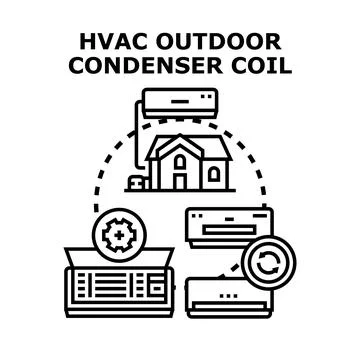 Hvac system maintaining comfortable temperature inside house Stockillustratie