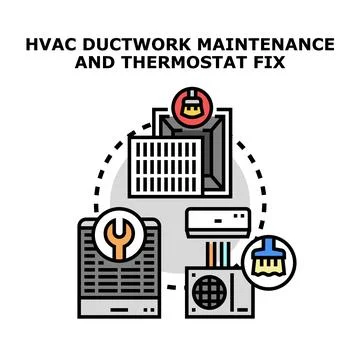 Hvac system maintenance and repair concept illustration Stock-Illustration