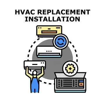 Hvac system replacement and installation service concept Ilustración de archivo