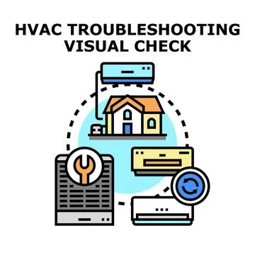 Hvac system troubleshooting, checking and maintenance concept Ilustración de archivo