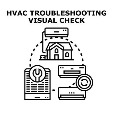 Hvac system troubleshooting, checking and maintenance concept Ilustración de archivo