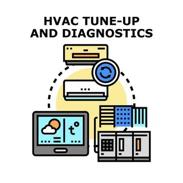Hvac system tune up and diagnostics concept Stock Illustration