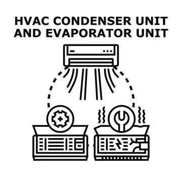 Hvac system units illustrating maintenance and repair concepts Ilustración de archivo