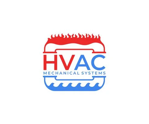 HVAC systems, plumbing, heating, ventilation and air conditioning, logo Stock Illustration