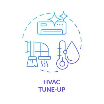 HVAC tune-up blue gradient concept icon Stock Illustration