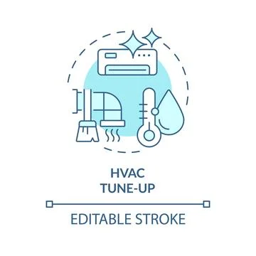 HVAC tune-up soft blue concept icon Stock Illustration
