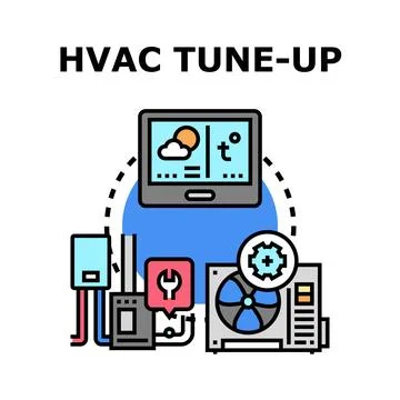 Hvac tune up system maintenance and service icon concept Stock Illustration