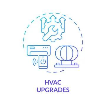 HVAC upgrades blue gradient concept icon 库存插图
