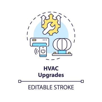 HVAC upgrades multi color concept icon Stock Illustration