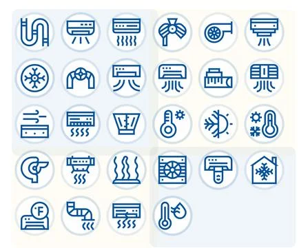 Hvac Vector Graphics featuring 28 Bold Line Pixel Aligned 256x256 Designs Stockillustratie